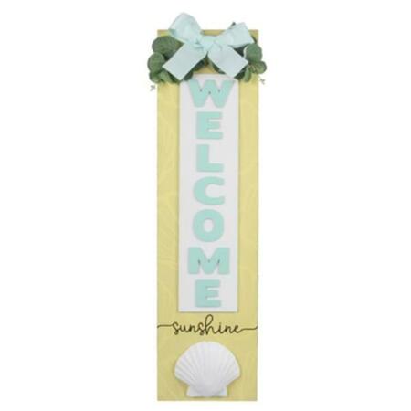 YOUNGS Wood Sunshine Vertical Welcome with Resin Shell & Artificial 60375